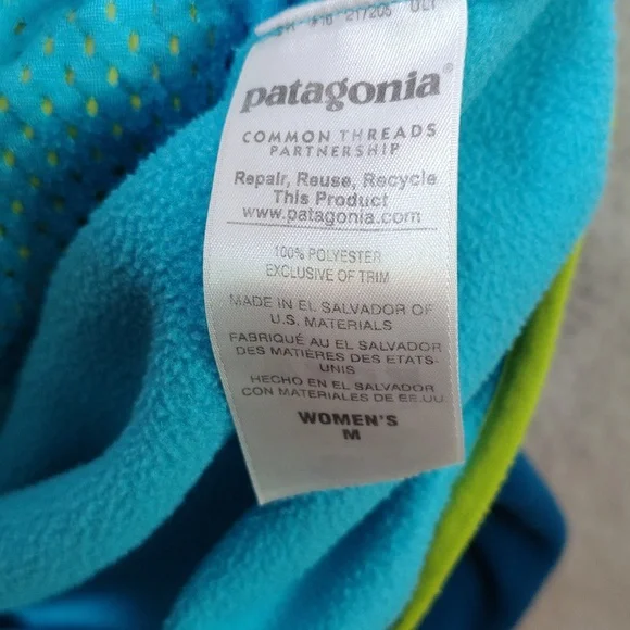 Patagonia Synchilla Fleece Sweater Jacket Womens Medium Teal Full Zip Retro - Picture 10 of 10